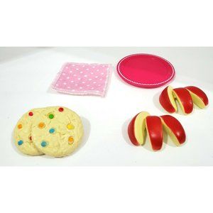 COOKIES APPLE SLICES PLATE NAPKIN American Girl Doll Fun & Games Sleepover food